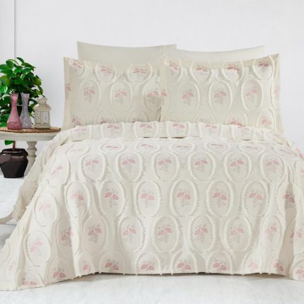 „Розова Елегантност“ Покривало – 3 части – за двойно легло