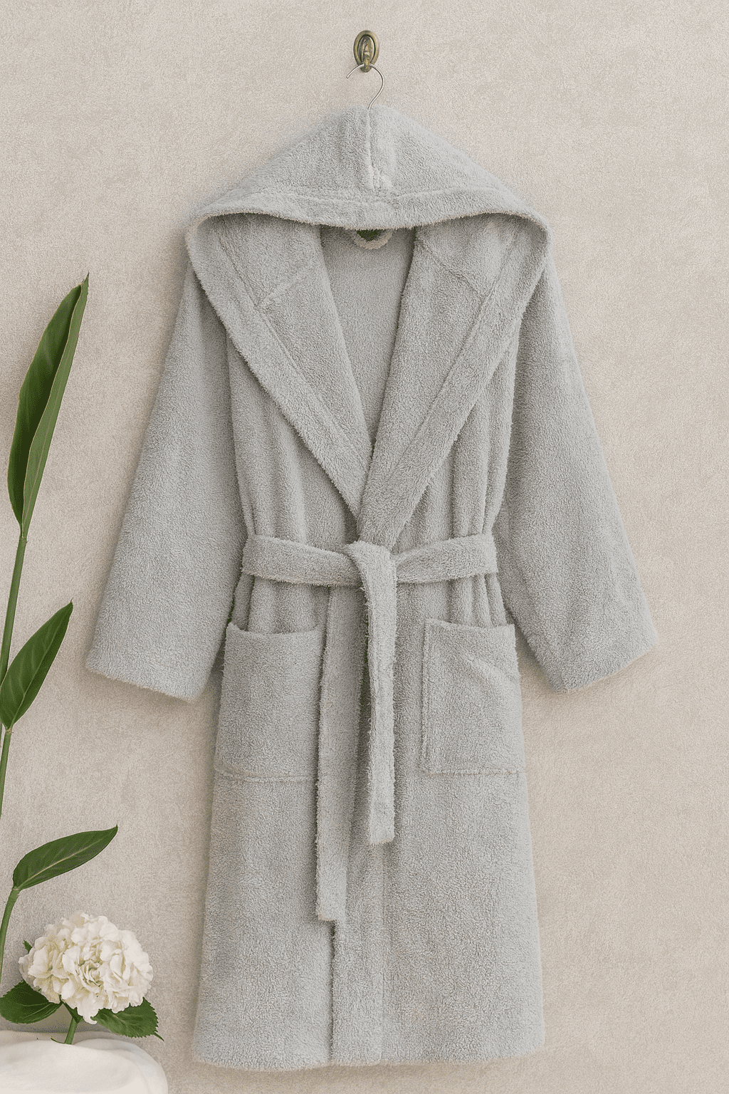 ChatGPT Image Aug 11, 2025, 09_55_27 PM „Сив Облак“ Халат с качулка за баня – размер XXL – 100% Памук - Image 1