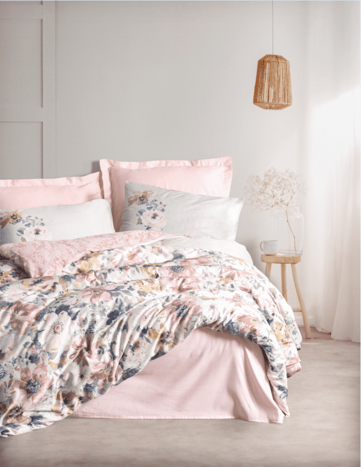 22222 Cottonbox Saten Dalya Pudra Луксозно спално бельо – 6 части - Image 1