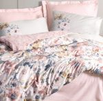 Спално бельо  „Dalya Pudra“  Family - Памук Сатен -7 части – с 2 единични плика - Image 2