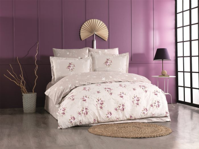 „Hobby Poplin Martha Bej“ Спално бельо – 4 части – за спалня - Image 1