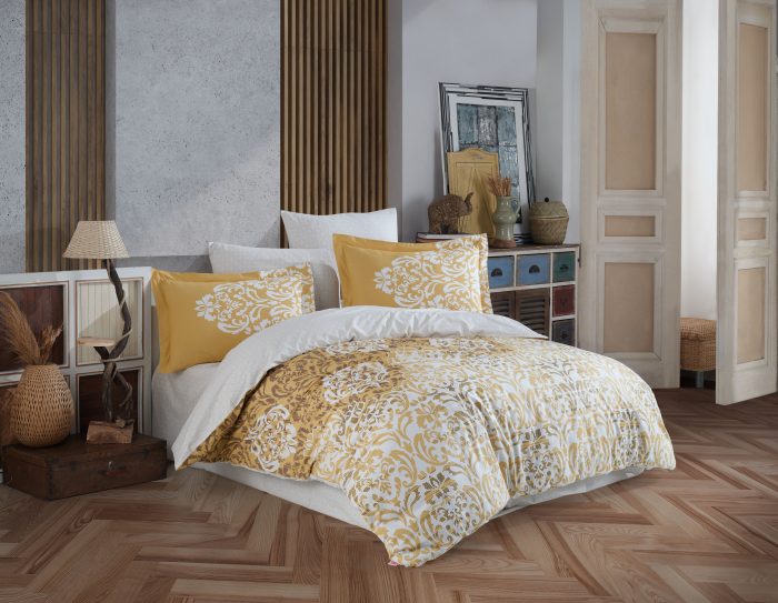 „Hobby Poplin Serenity Gold“ Спално бельо – 4 части – за спалня - Image 1