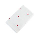 Hobby „Миг Любов“ 2 бр. Луксозни хавлиени кърпи от 100% микро памук - бяла с червени сърца - Image 4