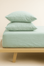 „Морска свежест“ Долен чаршаф с ластик + 2 калъфки – Памук Ранфорс – за легло 180x200 см