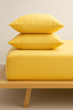 „Слънчево утро“ Долен чаршаф с ластик + 2 калъфки – Памук Ранфорс – за легло 160x200 см