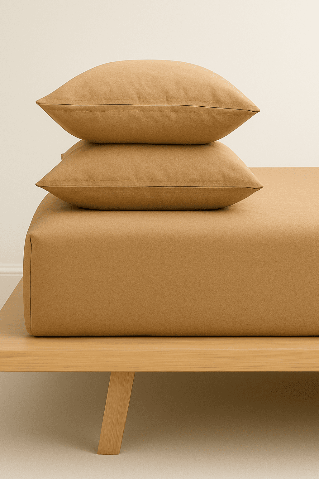 ChatGPT Image Sep 30, 2025, 12_04_15 AM „Кафе“ Долен чаршаф с ластик + 2 калъфки – Памук Ранфорс – за легло 200x200 см - Image 1