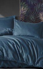 Памук сатен “Mavi Petrol Elegance” Satin Stripe – 4 части – за спалня - Image 2