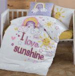 „Sunshine Love“ Детски спален комплект Clasy Памук Ранфорс – 4 части – за бебешко легло