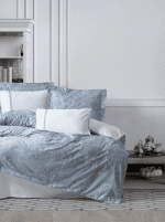 Спално бельо “Stilla-Bluе” - Elite Saten 300TC - Cotton Box- Памук сатен-6 части