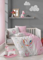 „Unicorn Dreams“ Детски спален комплект Clasy Памук Ранфорс – 4 части – за детско легло