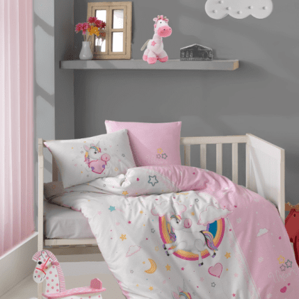 „Unicorn Dreams“ Детски спален комплект Clasy Памук Ранфорс – 4 части – за детско легло