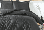 Памук сатен „Elegant Anthracite Stripes“ – 4 части – за спалня - Image 2