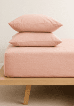 „Розов Пастел“ Долен чаршаф с ластик + 2 калъфки – Памук Ранфорс – за легло 180x200 см