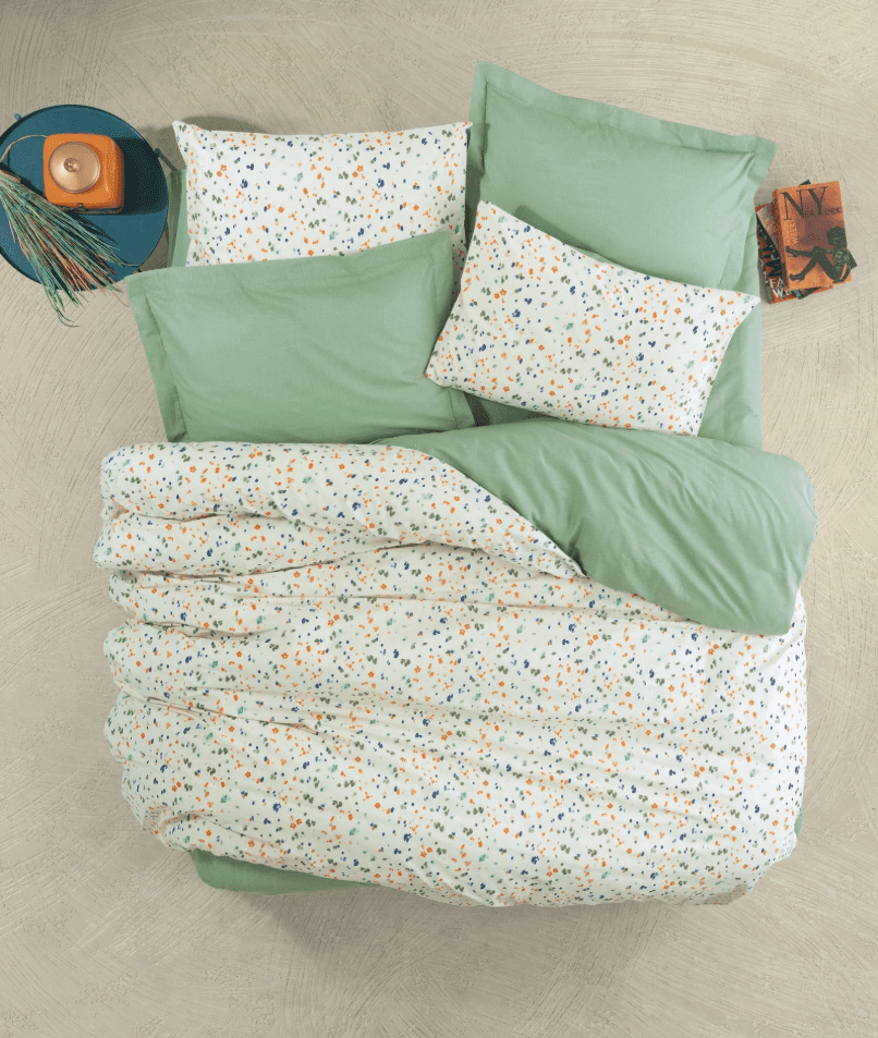 Lola1 Спално бельо „Lola Green“  Cotton Box - 5 части - за спалня - Image 1