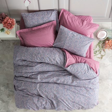 Спално бельо „Penny Pink“ Cotton Box - Памук Ранфорс – 3 части с ластик – за единично легло