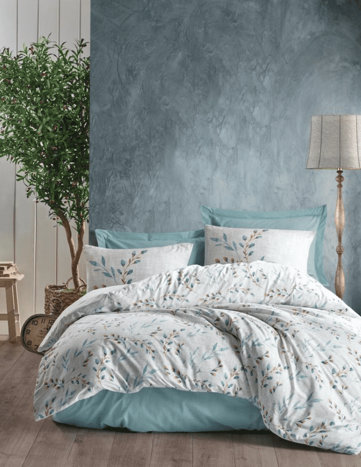 lendel1 Спално бельо “Lendel Blue” Cotton Box - Памук Ранфорс – 3 части – за единично легло - Image 1