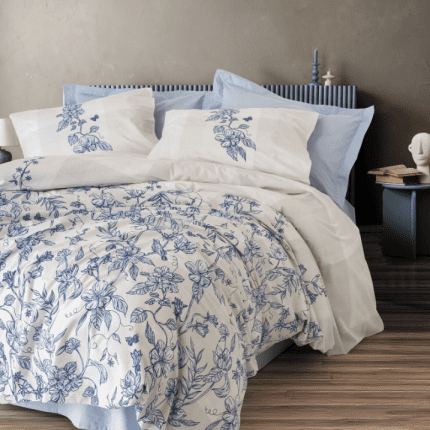 Спално бельо „Linora Blue"  Cotton Box - 5 части - за спалня