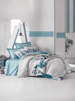 Спално бельо „Nesto Aqua“ Cotton Box - 5 части - за спалня