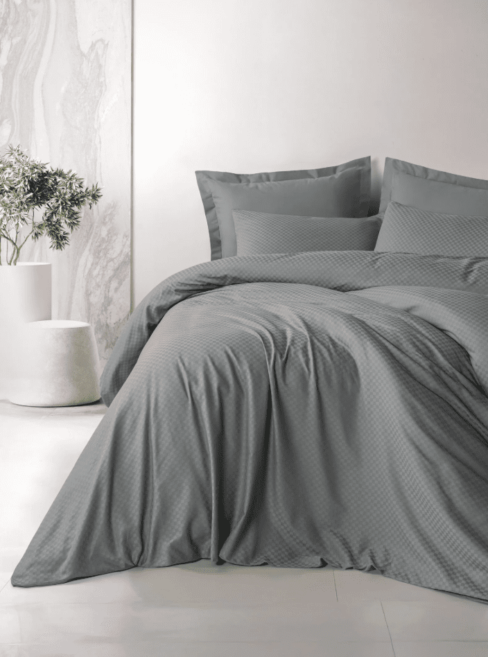 plaid gri1 Спално бельо „Plaid Gri“  Памук Ранфорс – 4 части - Image 1