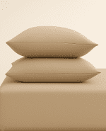 „Топъл бежов“ Долен чаршаф с ластик + 2 калъфки – Памук Ранфорс – за легло 160x200 см - Image 2