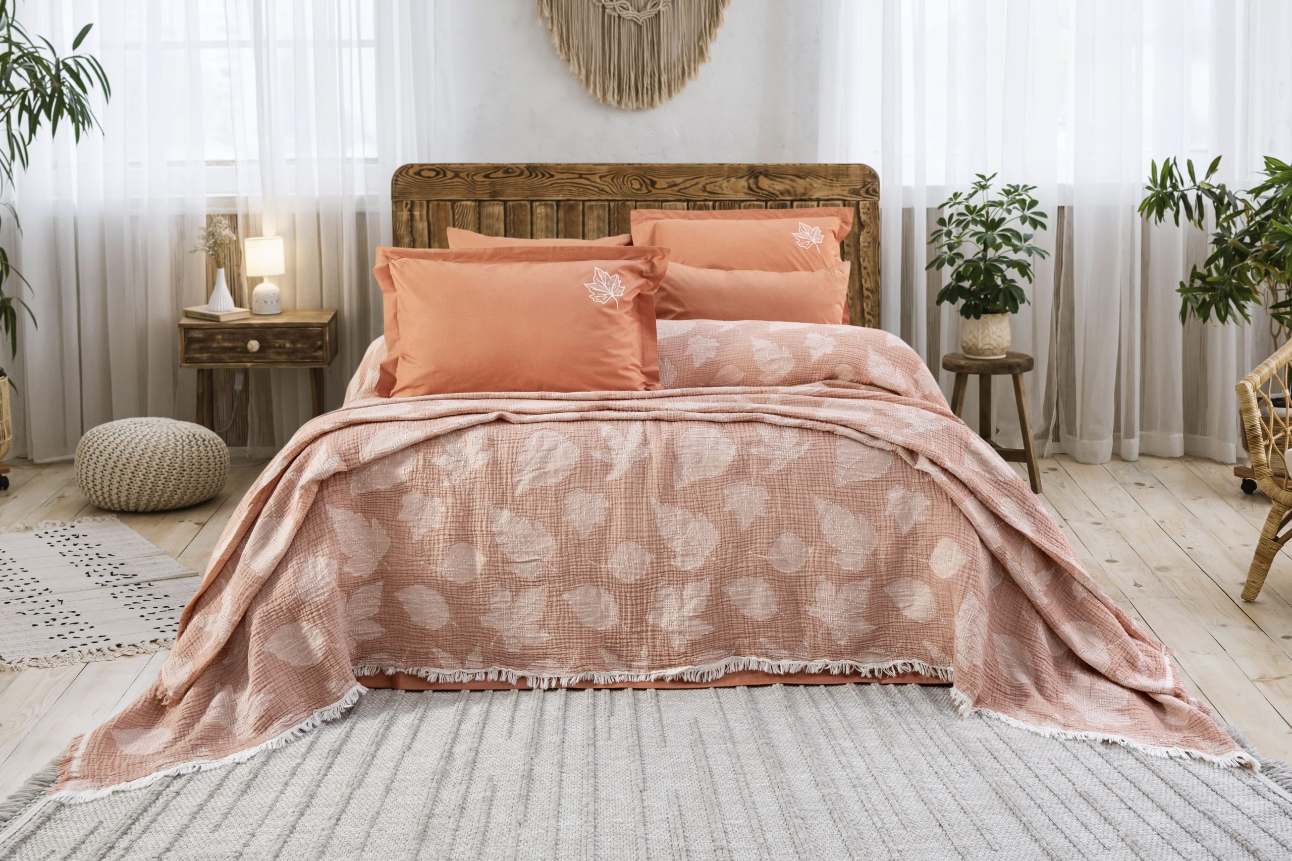 _DSF9047 copy „Floya Kiremit“ комплект Перкал с покривало Муселин – 6части - Image 1