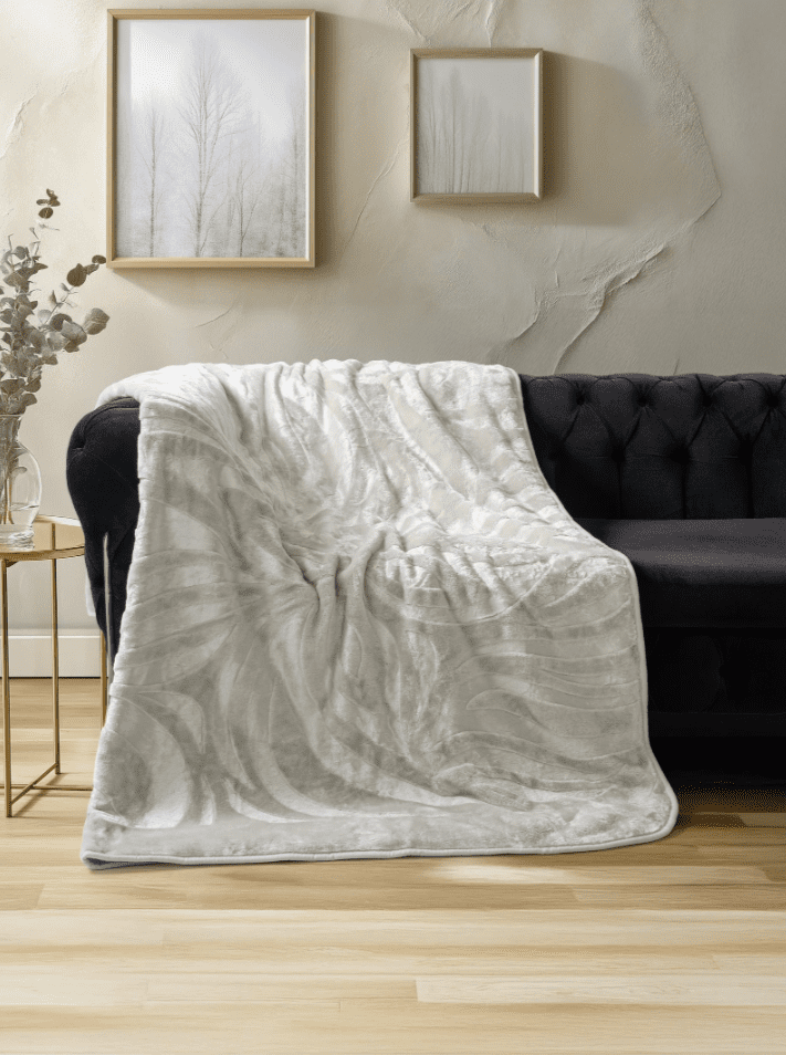 emboss Gray1 „Emboss Gray“ Луксозно одеяло Cotton Box – 220×240 см - Image 1