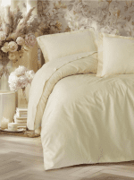 Cotton Box – Bej Satin Спален комплект Памук Сатен – 3 части – за единично легло