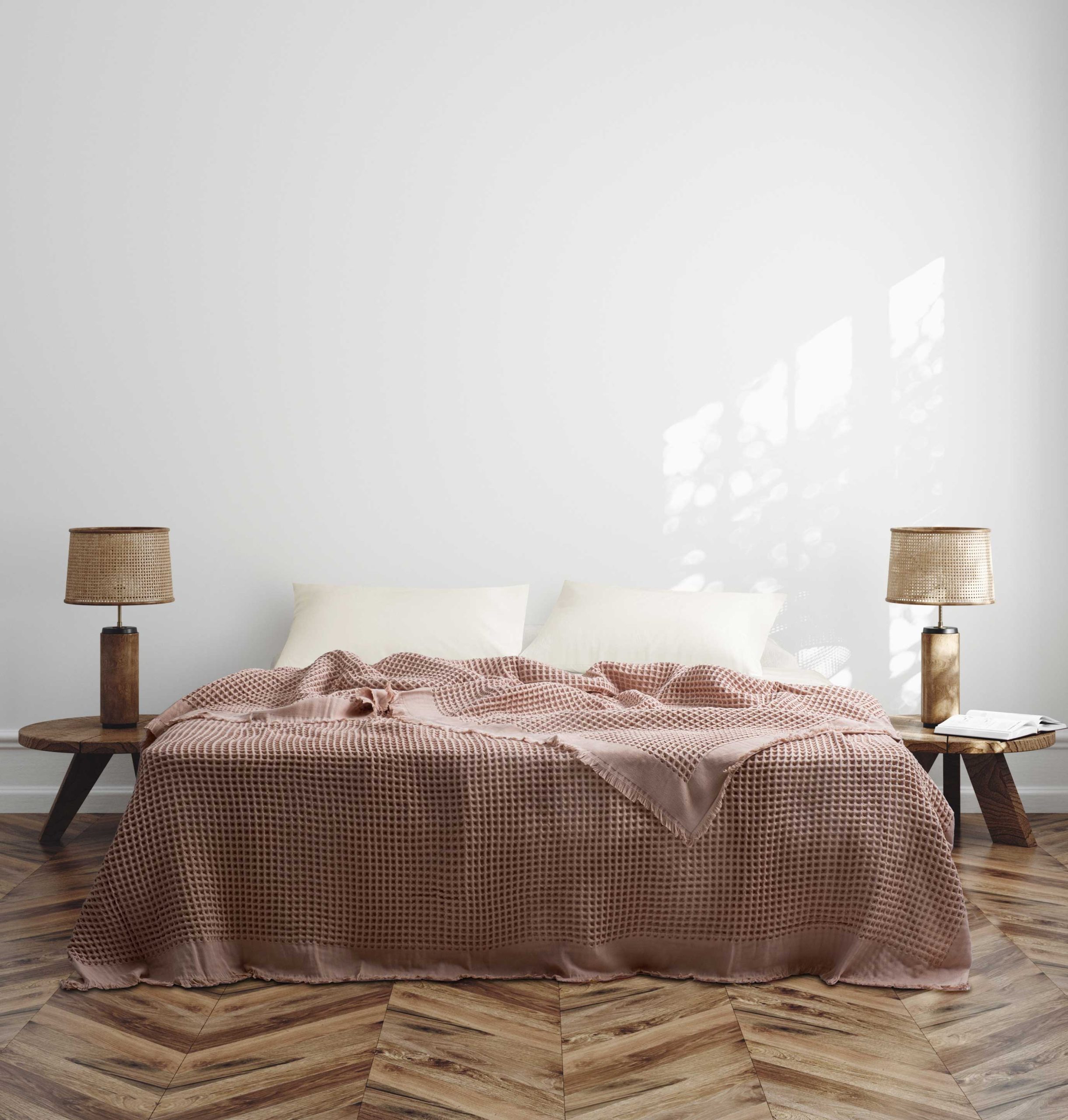 optimus-pike-ballet Majoli – Вафлено Покривало за спалня от 100% памук – Ballet Rose – 240×260 см - Image 1