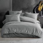 Спално бельо - Clasy - Памучен Сатен  „Gri“ - 6 части – за спалня