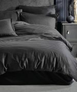 Спално бельо - Clasy - Памучен Сатен  „Black“ - 6 части – за спалня - Image 2