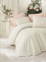 „Orya-Somon“ Спален комплект Памук Ранфорс – Нежна бродерия-6 части | COTTON BOX