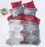 Спално бельо - Class - "Vintage Red" - Памук Сатен - 6 части - за двойно легло