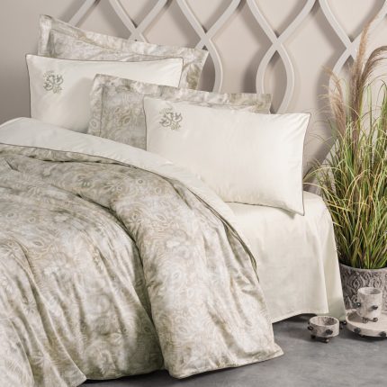 Спално бельо “Beatrix Bej” – Elite Saten 300TC – Cotton Box- Памук сатен-6 части