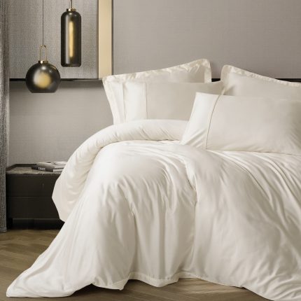 Ekru - Silky Saten – Спален комплект Lyocell / Памук – King size