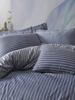 „Smart Bamboo Mavi“ Спален комплект Бамбуков Сатен – 6 части – за спалня-Cotton box - Image 2