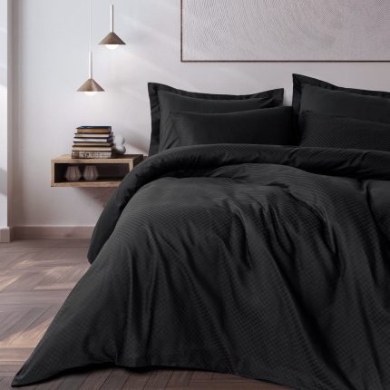 Спално бельо Cotton Box  „Siyah“ черно - Памук Ранфорс – 4 части