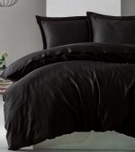 Спално бельо - Cotton Box „Siyah“ – сатен 100% памук – 4 части за спалня - Image 2