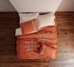 Спално бельо „Tiva Bej“-puff бродерия-Памук Ранфорс-6 части-Cotton Box