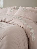 Спално бельо - Памук сатен „Zena Lila“ с 3D Бродерия - Cotton box -6 части - Image 2