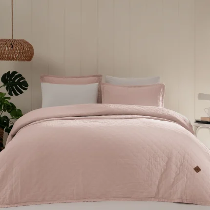 Памучно покривало Majoli Manu Today Pink – Stone Washed, 3 части