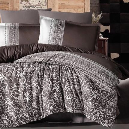 Спално бельо – Clasy – Delux Saten “Nobel V2 Kahve” – 6 части – за спалня