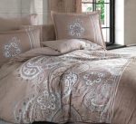 Спално бельо – Clasy – Delux Saten “Pellini V1 Kahve” – 6 части – за спалня - Image 2
