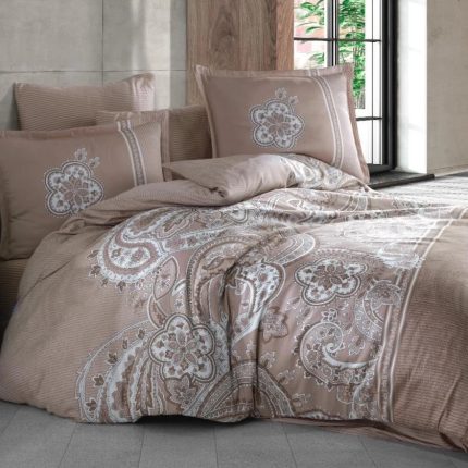 Спално бельо – Clasy – Delux Saten “Pellini V1 Kahve” – 6 части – за спалня
