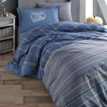 „Campus 78 Blue“ Спален комплект Памук Ранфорс Clasy – 3 части – Модерен каре дизайн в синьо и сиво - Image 3