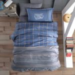„Campus 78 Blue“ Спален комплект Памук Ранфорс Clasy – 3 части – Модерен каре дизайн в синьо и сиво