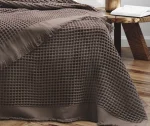Покривало за спалня 240×260 см – 100% Памук – Waffle Texture – Stone-Kahve (Кафява гама) - Image 2