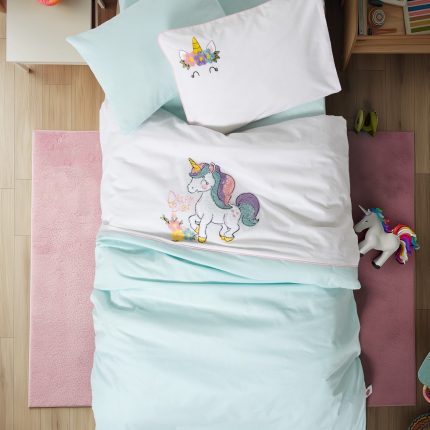 „Dolly Mint“ бебешки спален комплект с пънч бродерия – 100% памук ранфорс