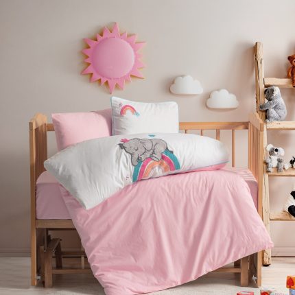 „Lucky Pembe“ бебешки спален комплект с пънч бродерия – 100% памук ранфорс