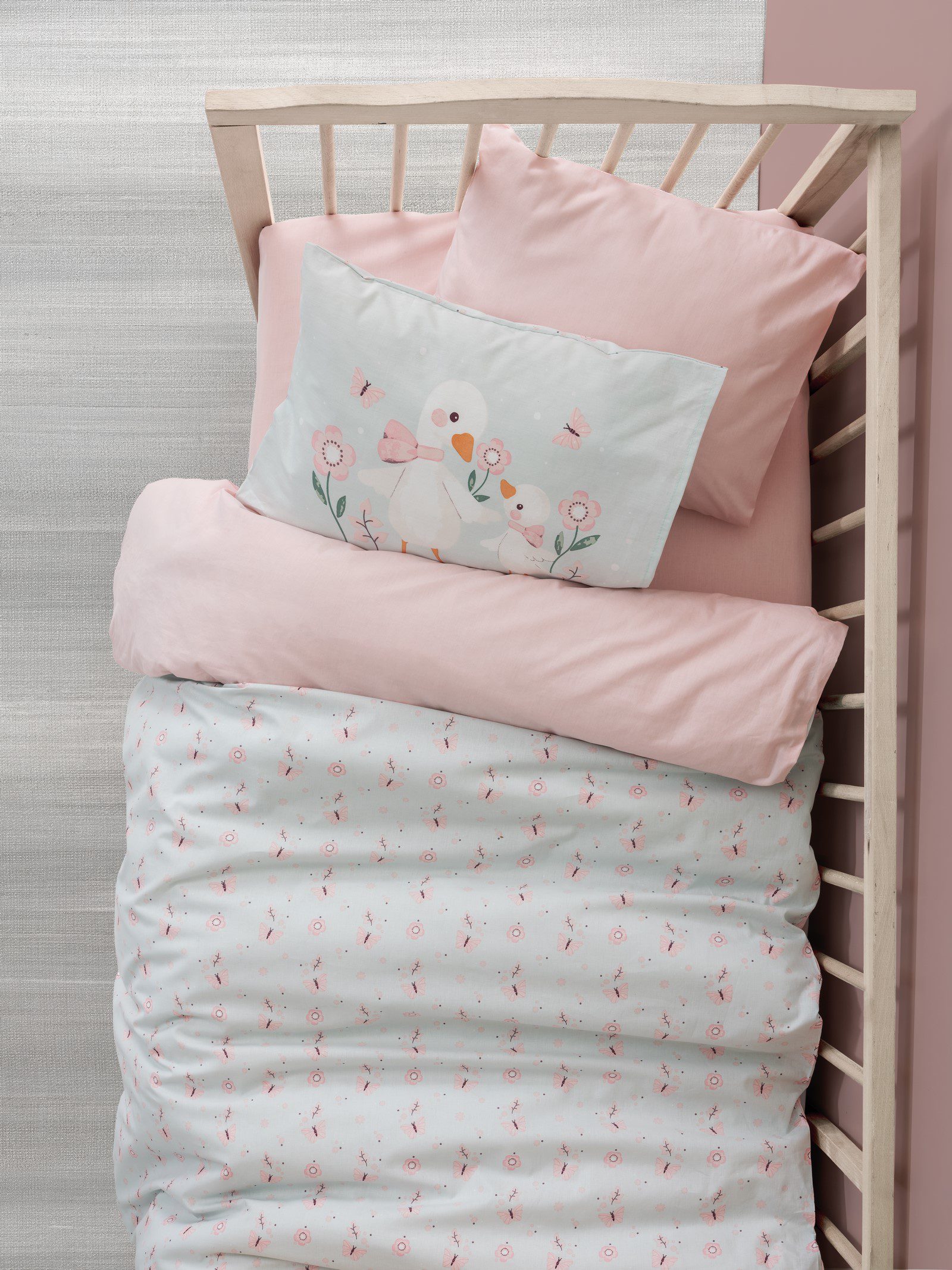 Mamiduck Pembe - Ranforce Bebek Nevresim Takimi Cotton Box „Mamiduck Pembe“ бебешки спален комплект – 100% памук ранфорс - Image 1