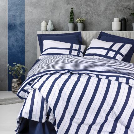Спално бельо „Nifty Lacivert"  Cotton Box - 5 части - за спалня